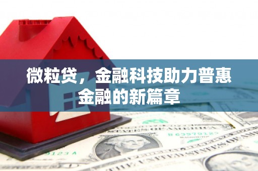 梧栖微粒贷，金融科技助力普惠金融的新篇章