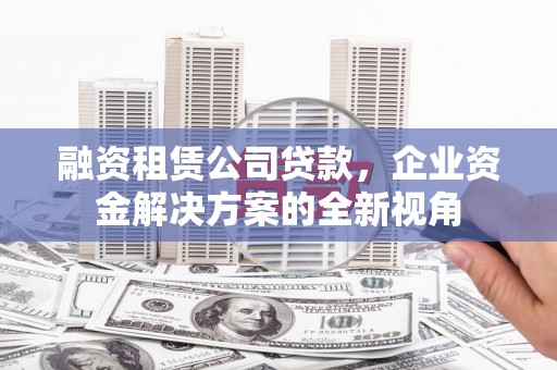 梧栖融资租赁公司贷款，企业资金解决方案的全新视角