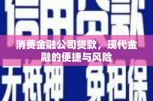 梧栖消费金融公司贷款，现代金融的便捷与风险