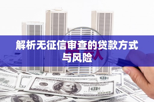 梧栖解析无征信审查的贷款方式与风险